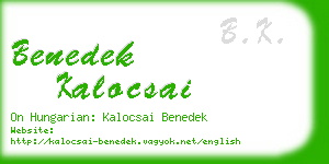 benedek kalocsai business card